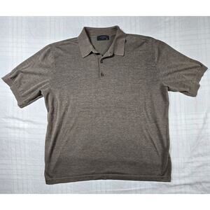 Vittorio Rocchetti Mens Polo Shirt Breathable Mesh Made in USA Brown XL